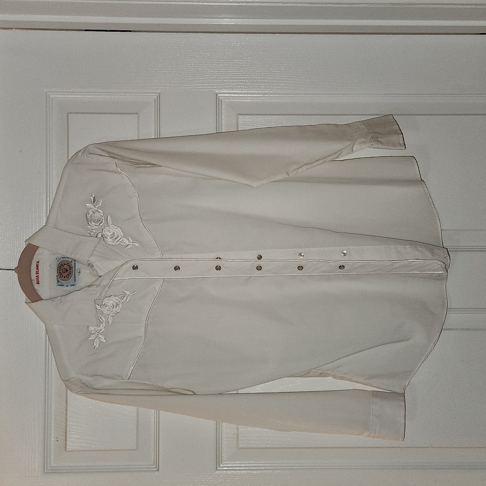 ELY Rosa Blanca Country Charmer Vintage Western Shirt Size Large